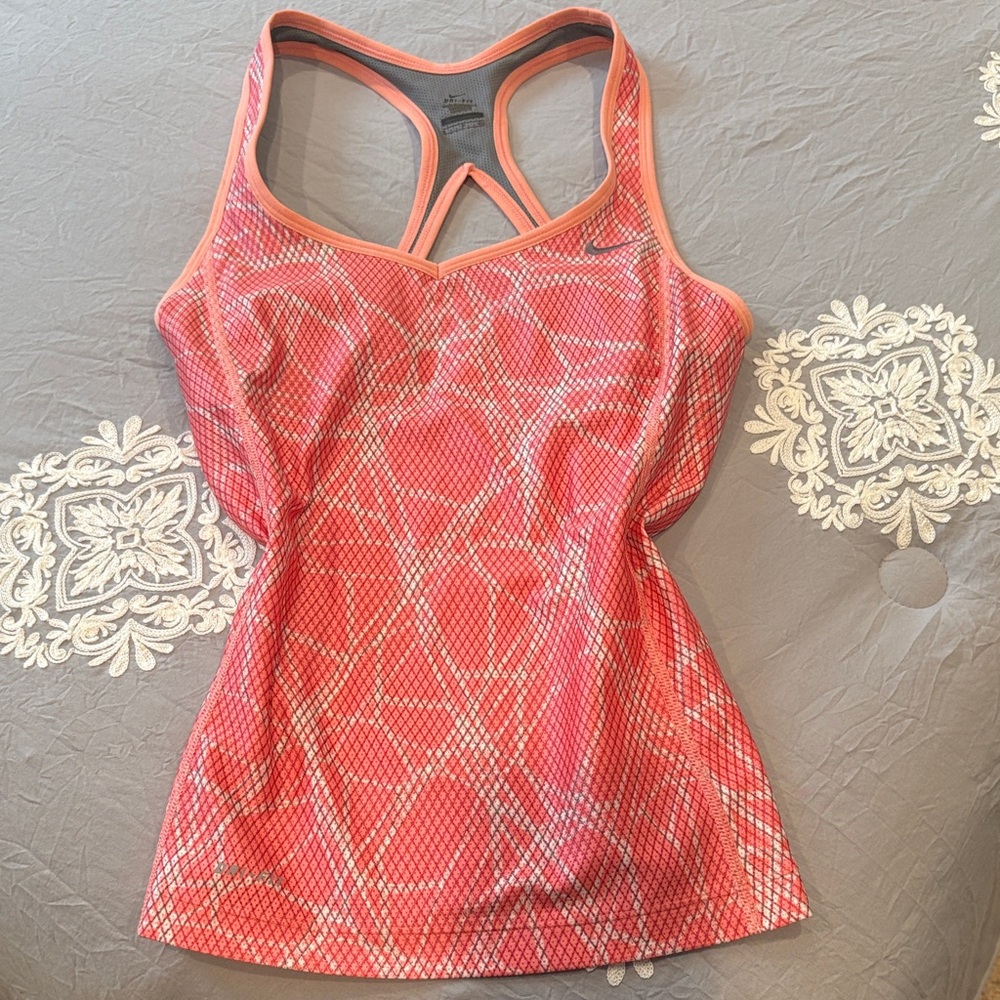 Nike Coral Pink Geometric Racerback Tank